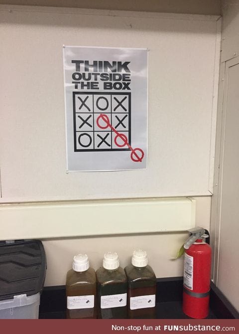 This poster in class says to cheat at Tic-Tac Toe