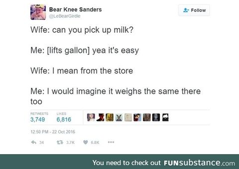 Milk is pretty easy to pick up