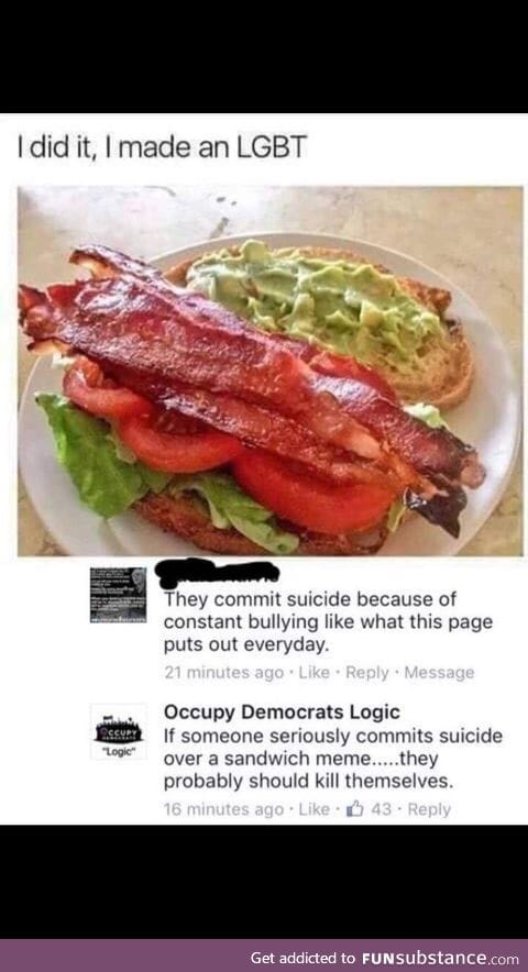 Sandwiches force LGBT to suicide