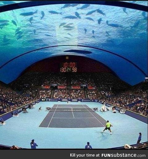 Underwater tennis court in Dubai