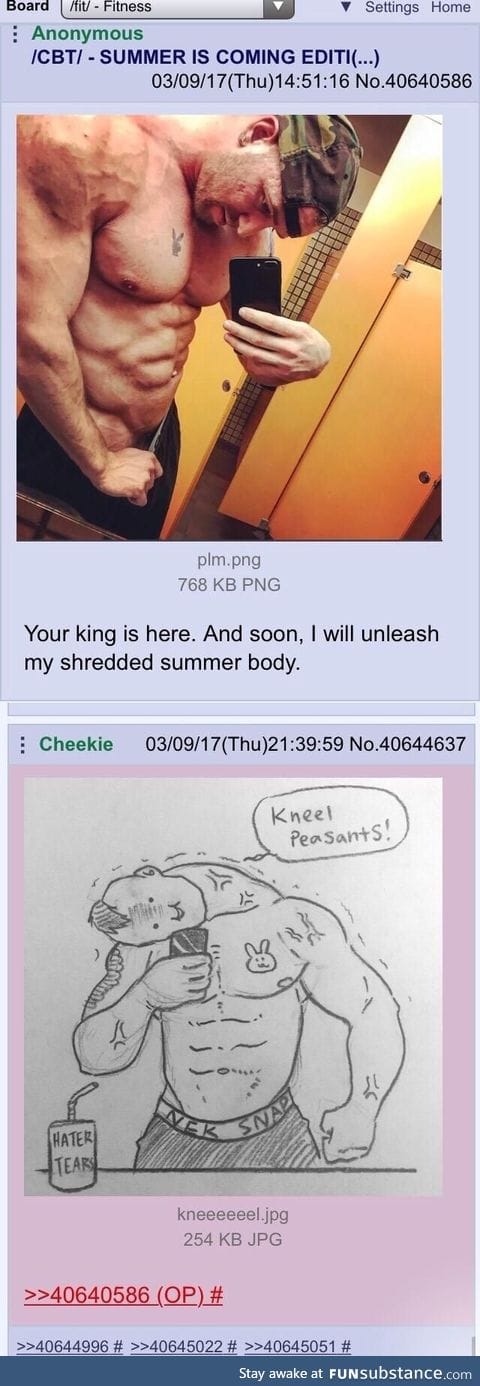 The king of /fit/ gets a royal painting made