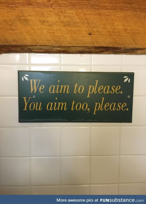 The sign in this bathroom
