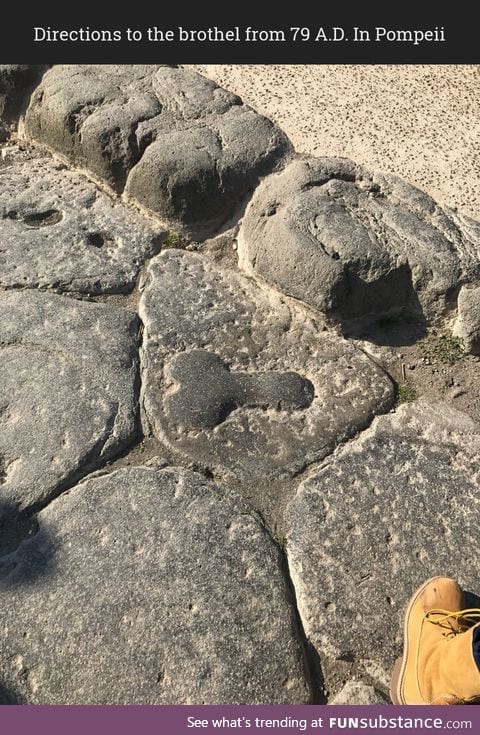 Brothel signs in Pompeii