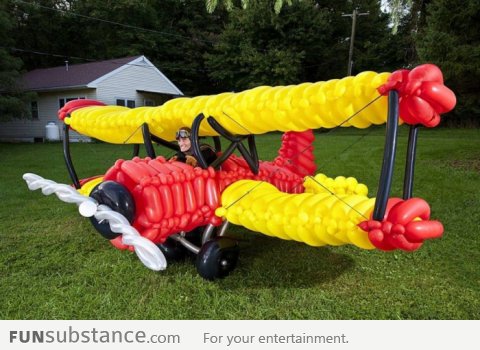 Entire Plane Made From Balloons