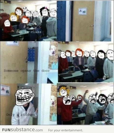 Fun in class… someone opens the door!