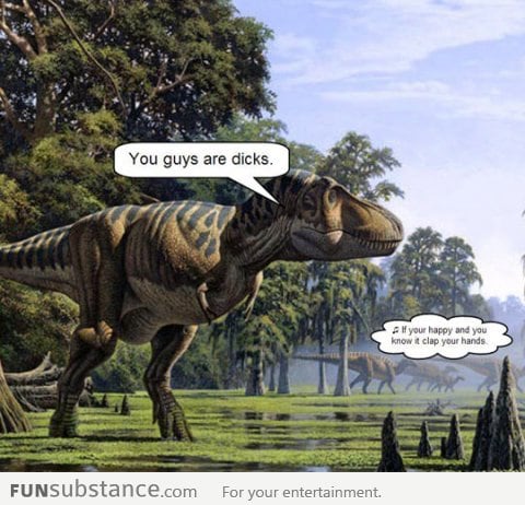 Not cool, guys - Poor t-rex