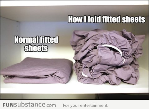 How I fold fitted sheets