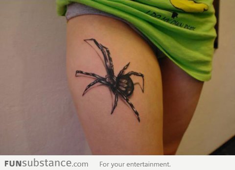 Realistic 3D Spider Tattoo