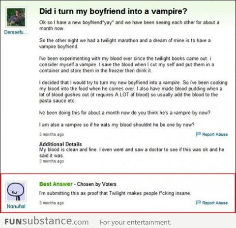 Is my boyfriend now a vampire?