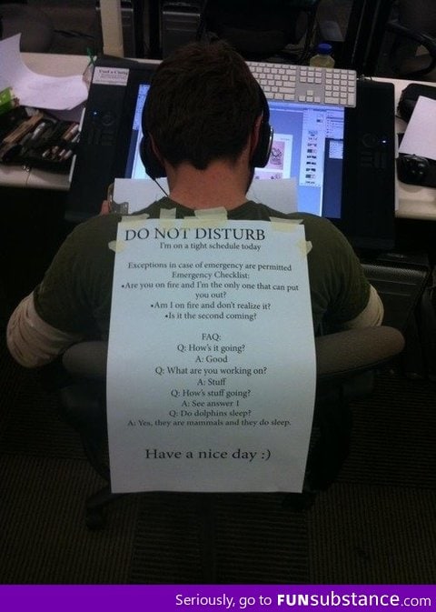 Do not Disturb sign at work