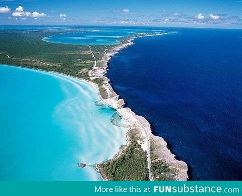 Where the Caribbean meets the Atlantic in Eleuthera, Bahamas