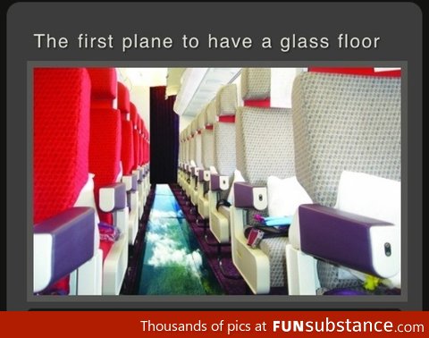 Glass floor on a plane