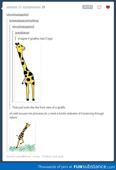 2 leg giraffes