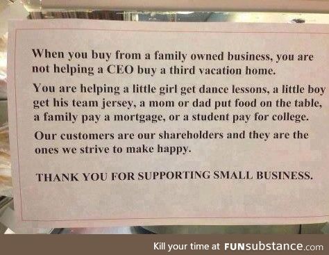 Support small business