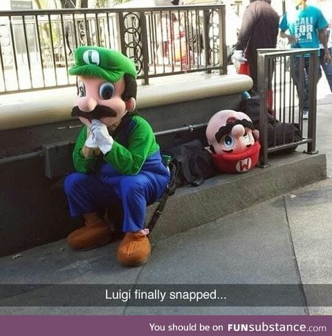 Luigi couldn't take it anymore