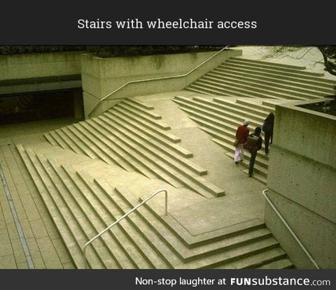 I wish more stairs would incorporate wheelchair access