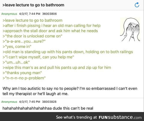 Anon goes to the bathroom