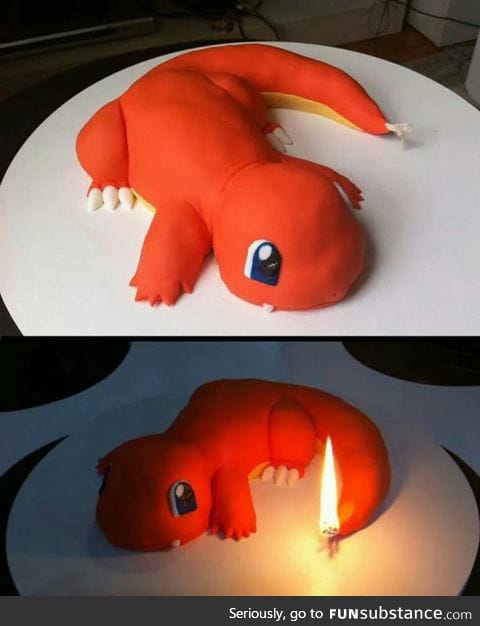 Awesome charmander cake