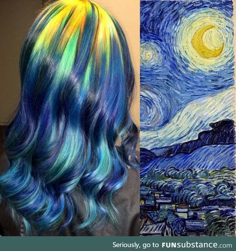 Starry night dyed hair