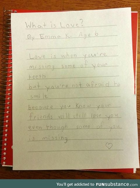 Definition of love by a child