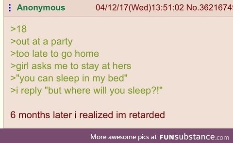 Anon stays the night