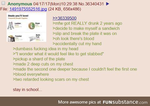 Robot stabs himself
