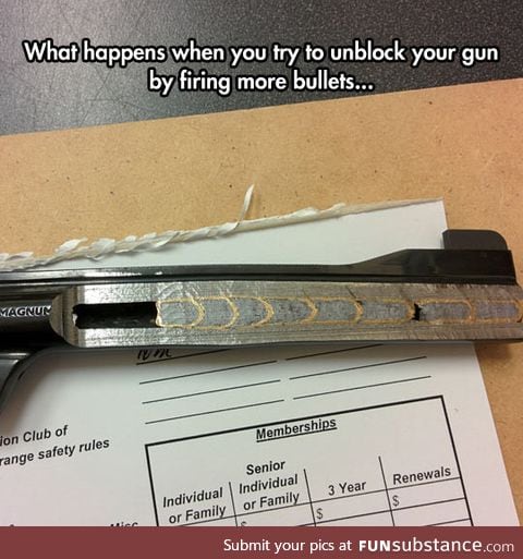 I think I have done the same thing with a stapler