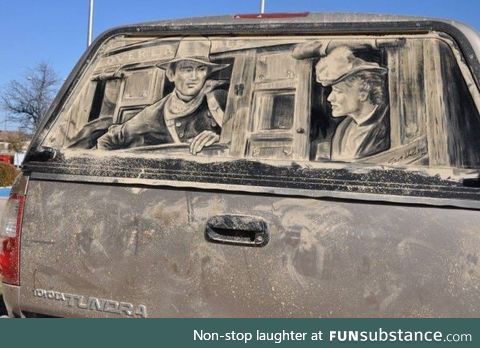 Dust art on Glass of Car