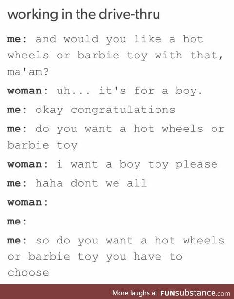 Hot wheels or a barbie toy?