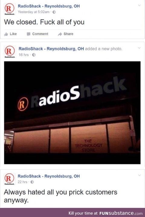 Radioshack going out with a bang