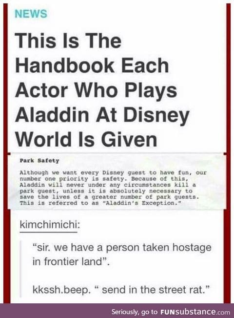 Because Aladdin is hardcore (yes I know it's satire)