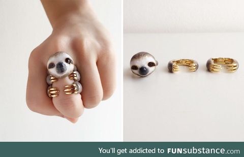 Looks at this adorable sloth ring