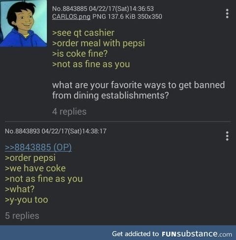 Anon orders a soda