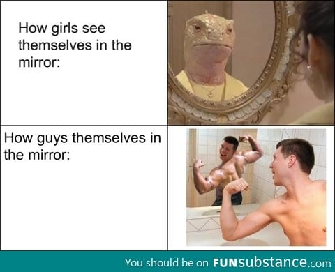 How girls see themselves in the mirror