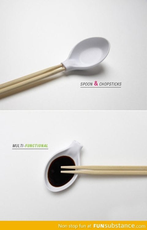Cool chopstick spoon design