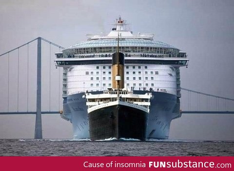 Size comparison: Titanic vs Allure of the Seas Cruise Ship