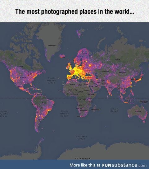 Most photographed places in the planet