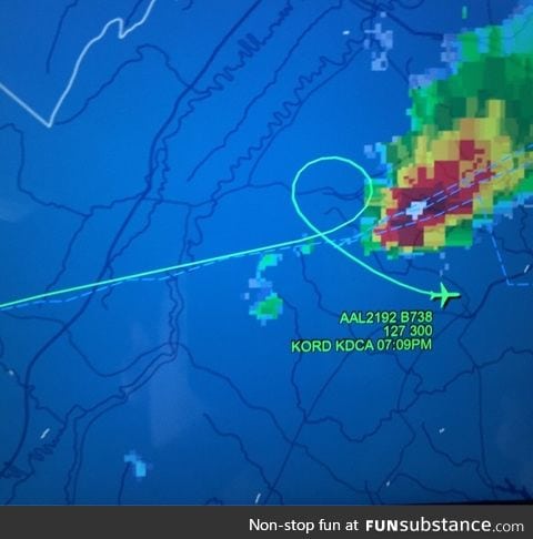 Pilot noped out of storm from Chicago to DC