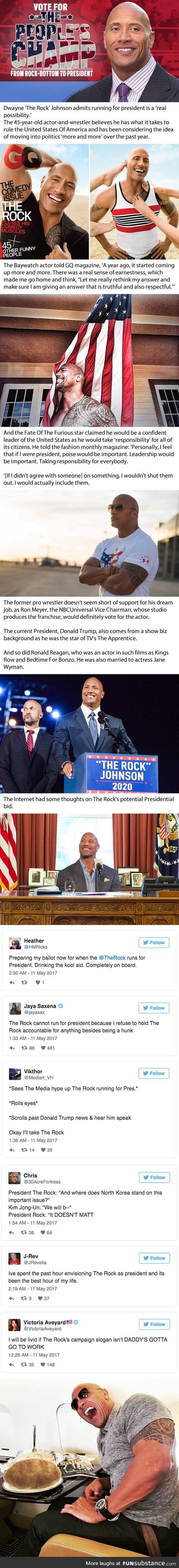Dwayne ‘The Rock’ Johnson Said That He’s Seriously Considering Running For President