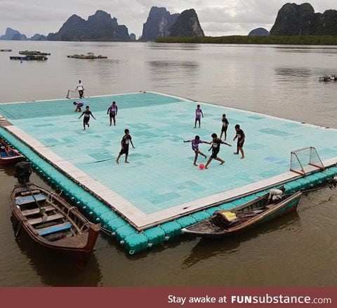 Floating football field in koh panyee village