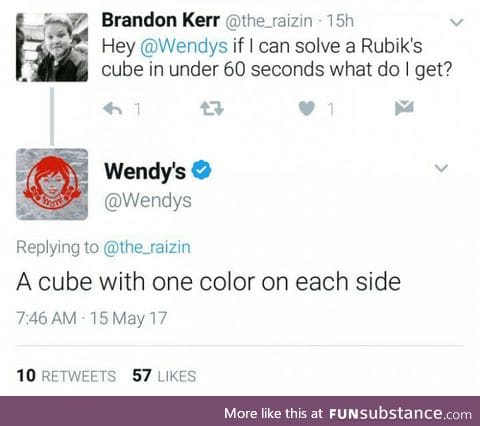 Wendy's going savage