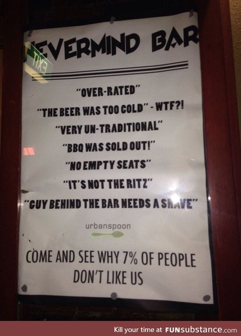 Great advertising for a bar
