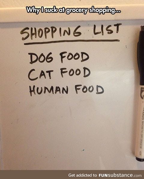 Grocery shopping list