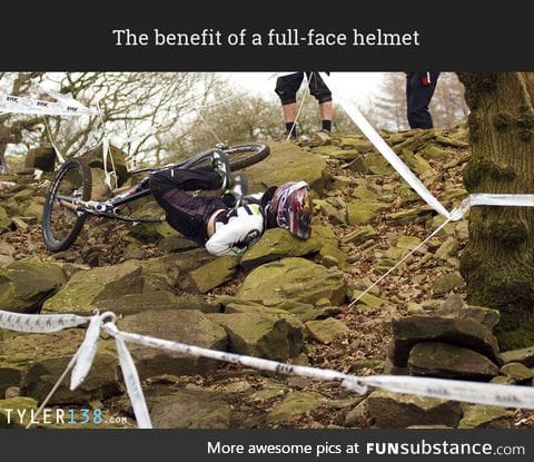 Why they wear a full-face helmet