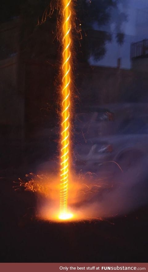 Long Exposure Photo of a Firework Launching