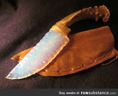 Native American blue fire opal knife