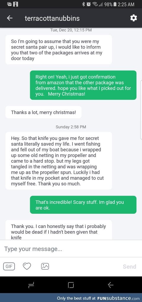 Secret santa gift saves the day