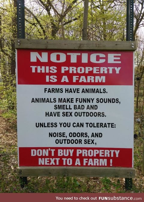 Don't buy property next to a farm