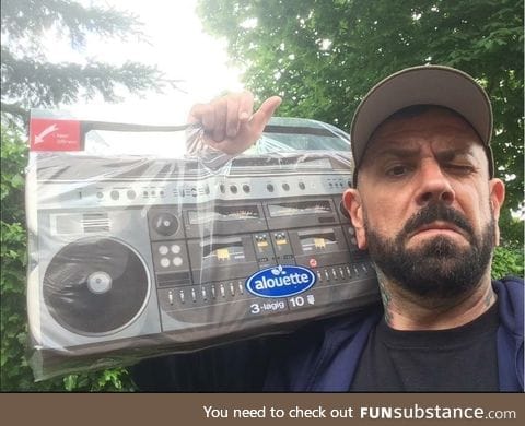 Clever German marketing; 8 rolls of toilet paper disguised as a boombox