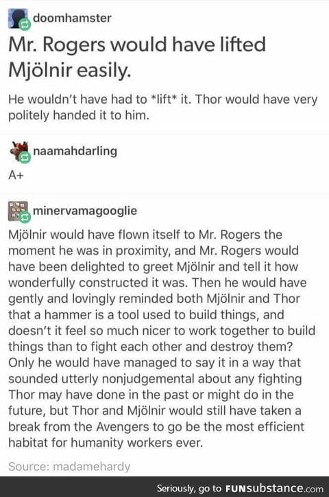 Mr. Rogers would have stopped evil Steve